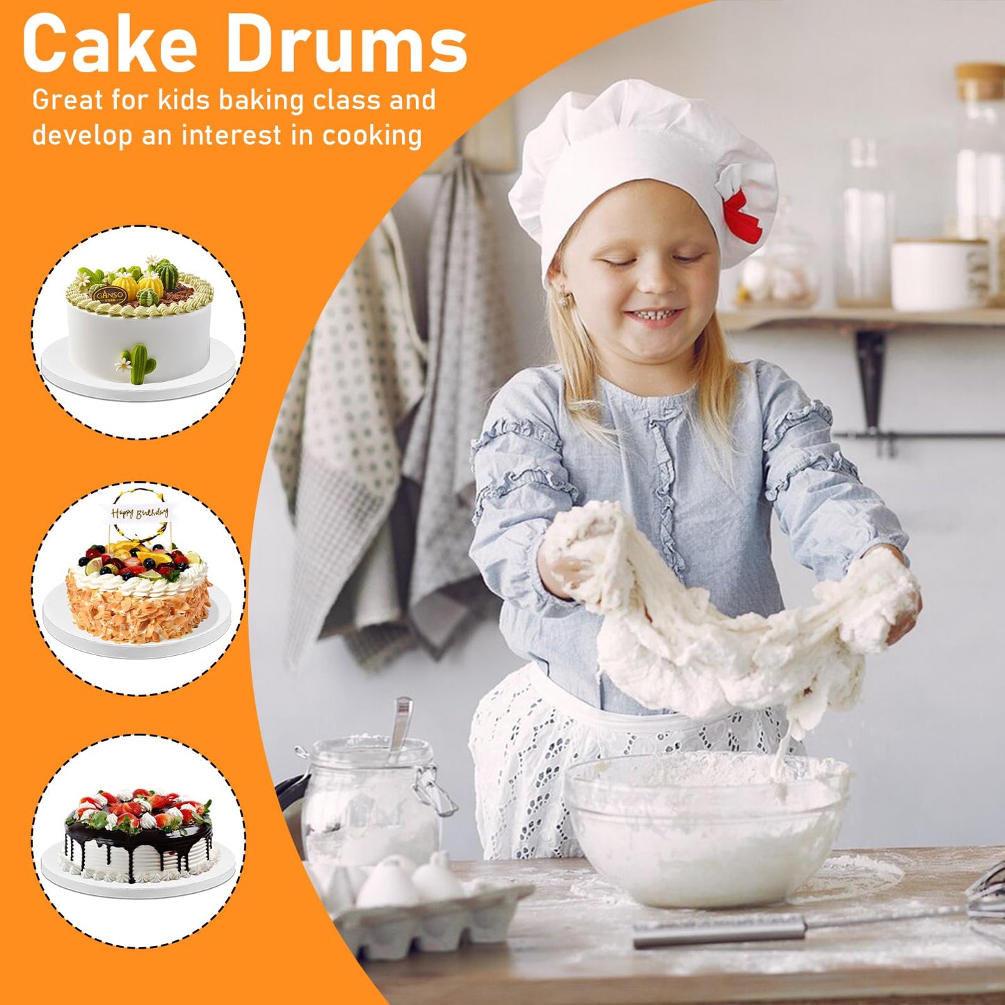 14 PCS Cake Drums 10 Inch, Cake Boards 10 Inch, 10 Inch Cake Drum, Cake Boards 10 Inch Round, Cake Drum 10 Inch Round, 1/2" Thick Cardboard, Sturdy Cake Base, Food Grade Cake Rounds, Base para Pastel