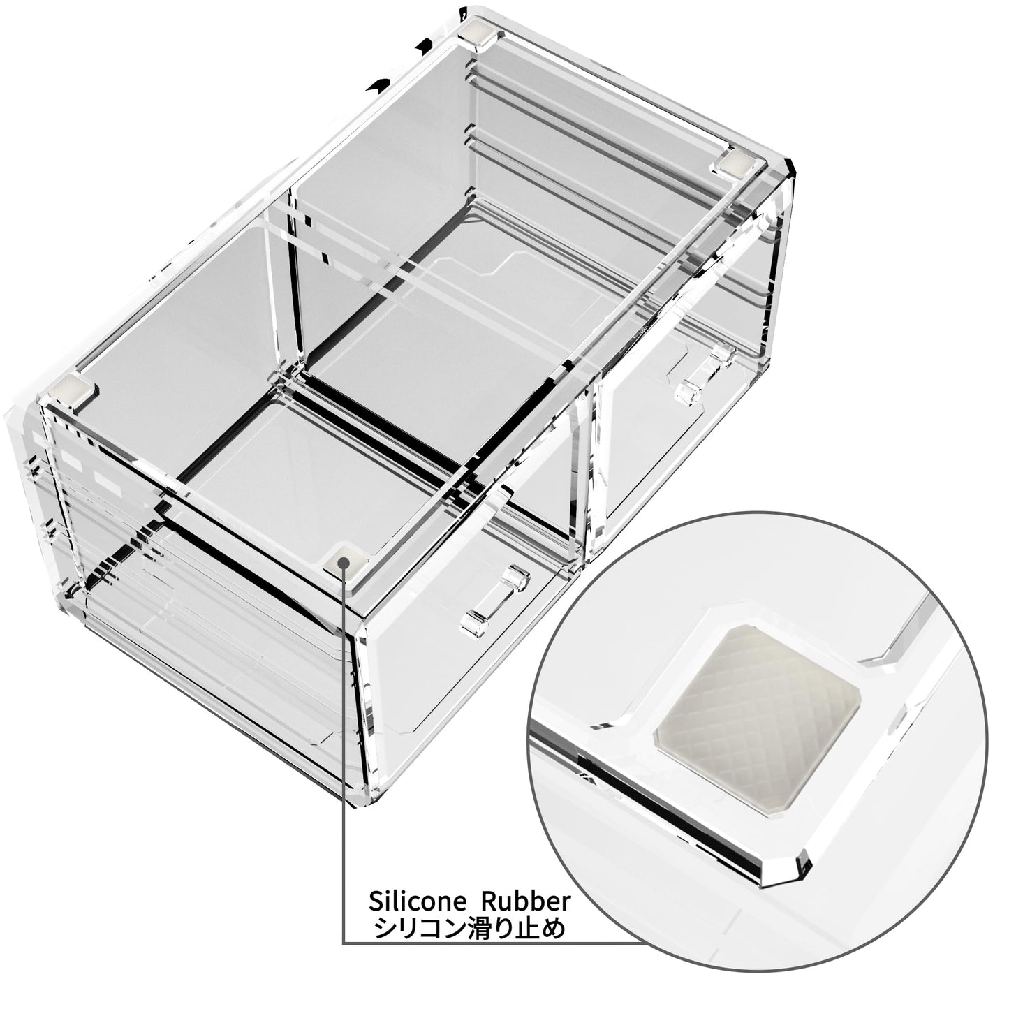 Readaeer Makeup Cosmetic Organizer Storage Drawers Display Boxes Case 12 Drawers （Clear）
