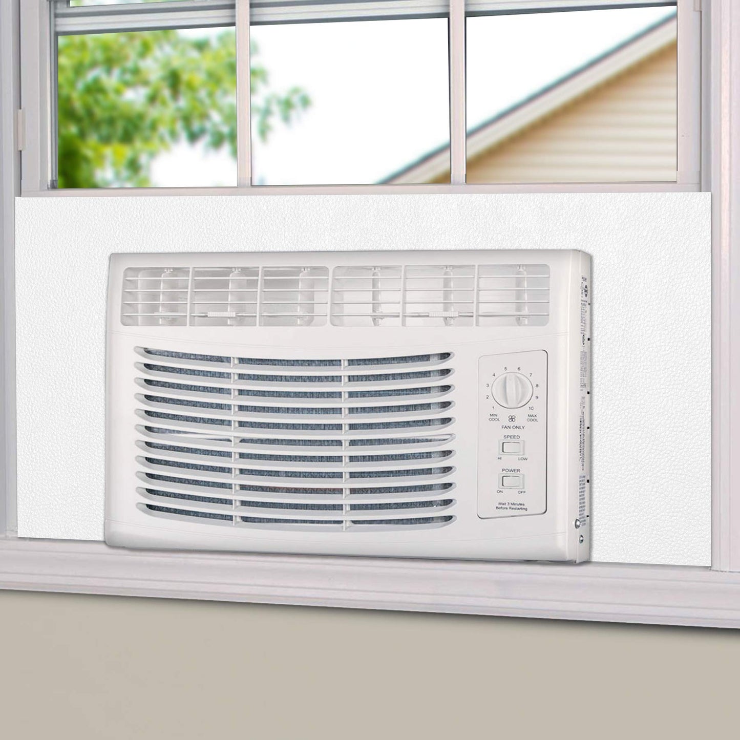 BJADE'S Window Air Conditioner Side Insulated Foam Panel, One-Piece Full Surround Insulation Panels Window Seal Kit, Summer and Winter Heat and Draft Insulating