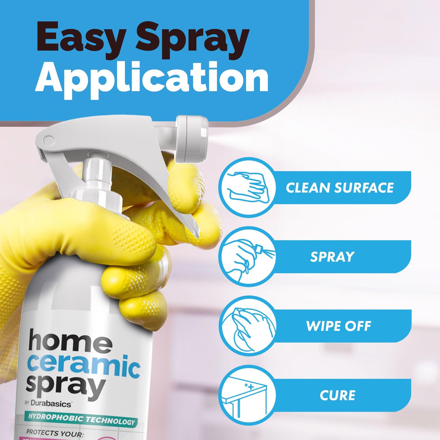 2 Pack [12 Oz] Home Ceramic Coating Spray Kit - Shine, Seal & Protect Kitchen & Bath Surfaces - High Shine - Repels Stains & Grime Effortlessly - Use on Stainless Steel, Sinks, Countertops, Glass