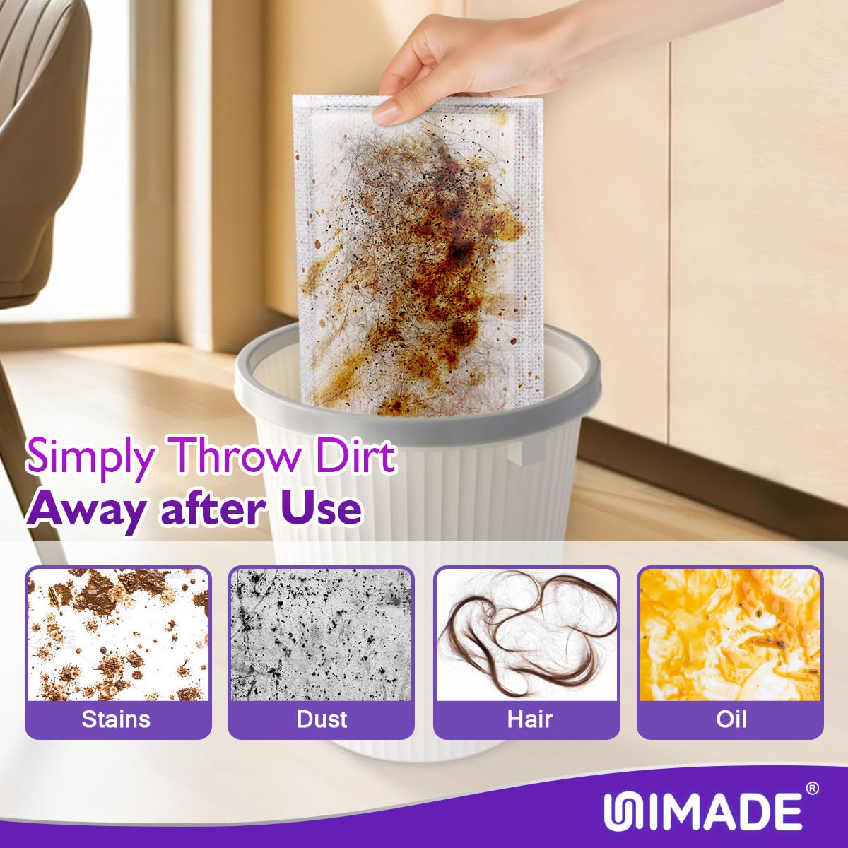 UNIMADE 100 Count Mop Pad Refill Compatible with Swiffer Wet Jet, Disposable Multi-Layers Mopping Pads for All Hard Surface, Especially Hardwood Floor, Super Absorbent Spray Mopping Pad Refills