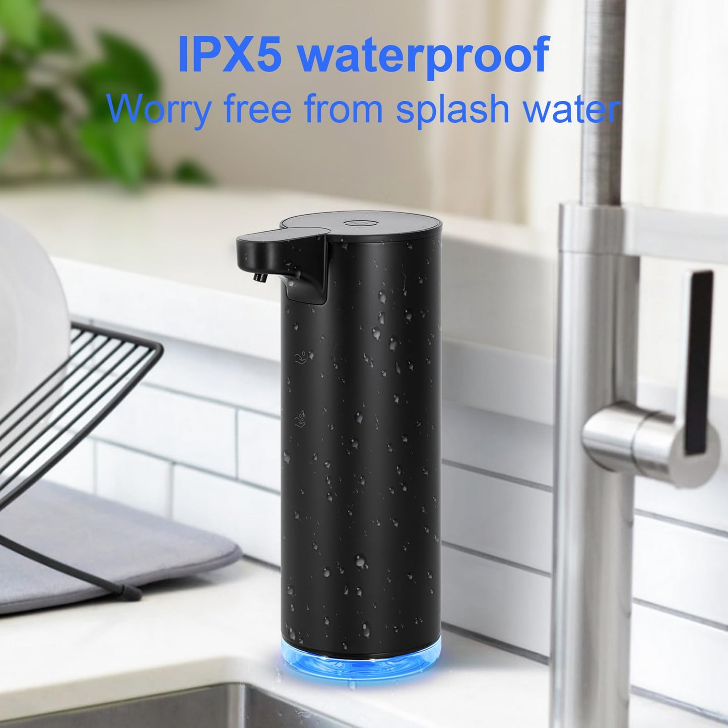 Soap Dispenser, Stainless Steel Touchless Soap Dispenser LAOPAO Rechargeable Automatic Foaming Soap Dispenser for Bathroom 9oz Foam Soap Dispenser Hand Soap Pump for Kitchen Xmas Gift