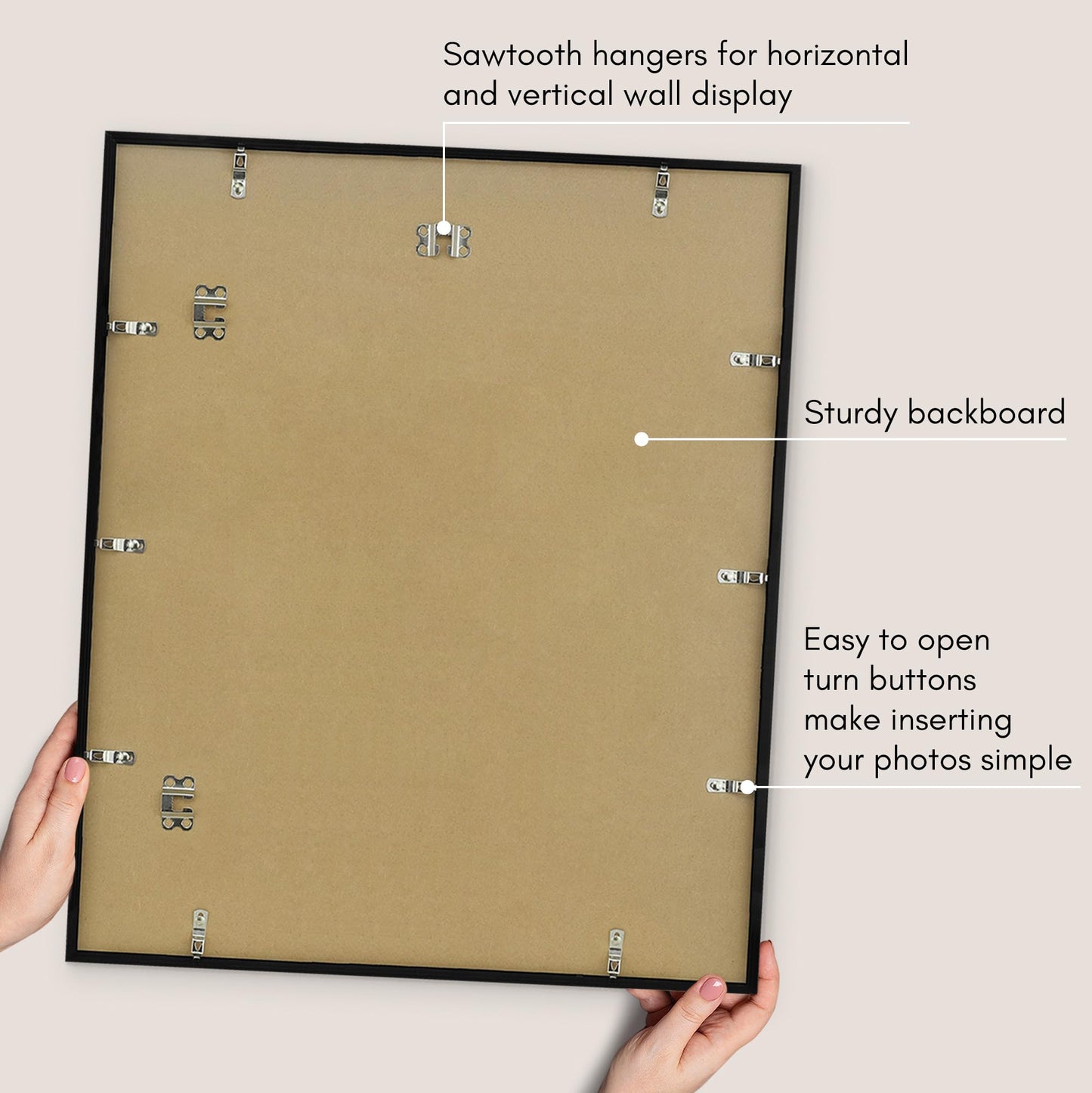 Americanflat 20x24 Picture Frame with Polished Plexiglass - Use as 16x20 Frame with Mat or Display 20x24 Photo Without Mat - Streamline Collection - Thin Border Picture Frames for Wall - Black