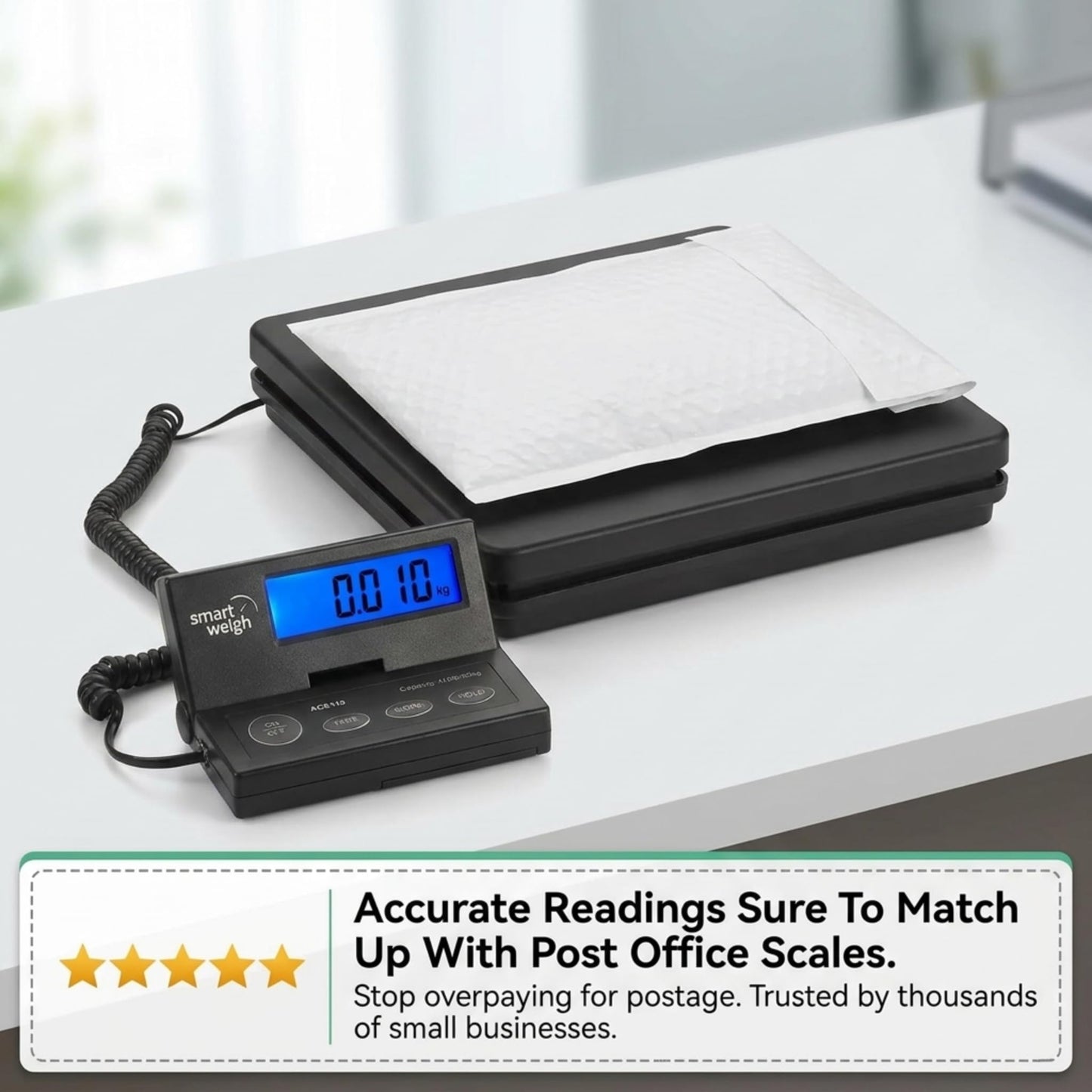 Smart Weigh Digital Shipping and Postal Weight Scale, 110 lbs x 0.1 oz, UPS USPS Post Office Scale