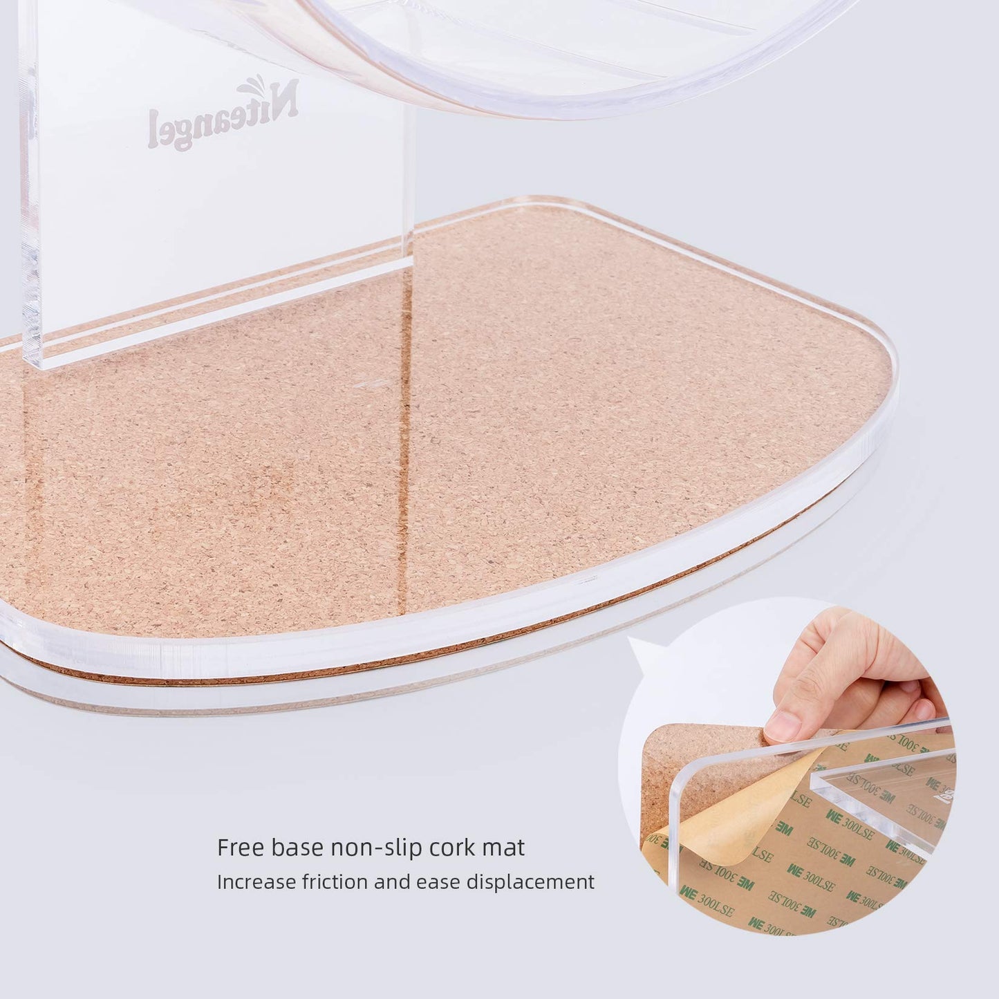 Niteangel Super-Silent Hamster Exercise Wheels - Quiet Spinner Hamster Running Wheels with Adjustable Stand for Dwarf Syrian Hamsters Gerbils Mice Or Other Small Animals (Transparent, Medium)