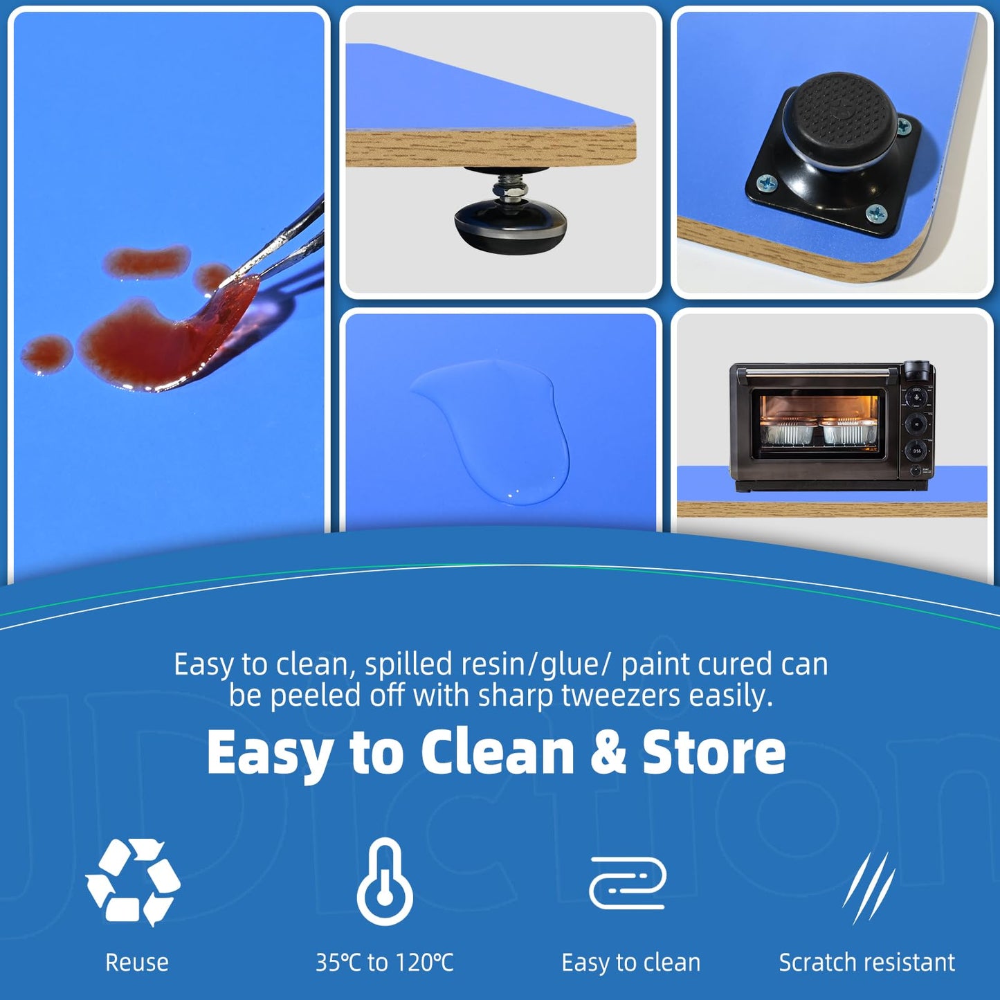 JDiction Resin Leveling Table for Epoxy Resin & Art Work,16''x 12'' Adjustable Self Leveling Epoxy Resin Accessories, Resin Supplies, Acrylic Pouring Tool, Multipurpose Resin Leveling Board