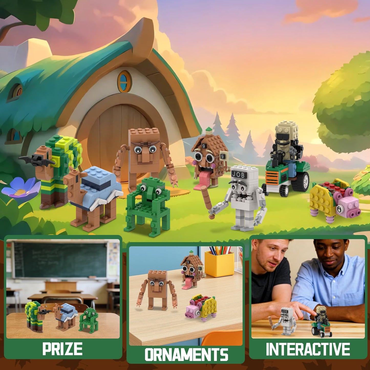 Myth Qholve Italian Brain Rot Unique Cartoon Characters Building Blocks 8 in 1 Educational & Entertaining Gift Idea for Adults