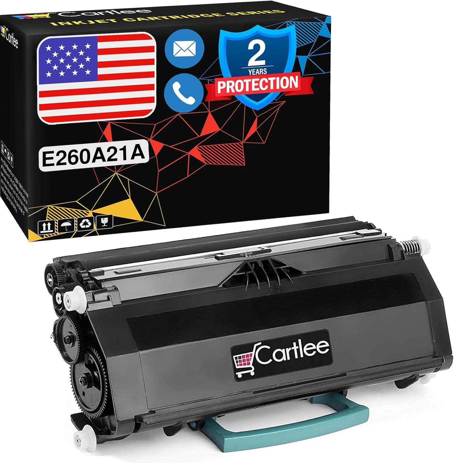 Cartlee Compatible Toner Cartridge Replacement for Lexmark E260 E260d E260dn E360 E360d E360dn E360dt E360dtn E460 E460d E460dn E460dtw E460dtn E460dw E462 E462dtn Laser Printers - 1 BK