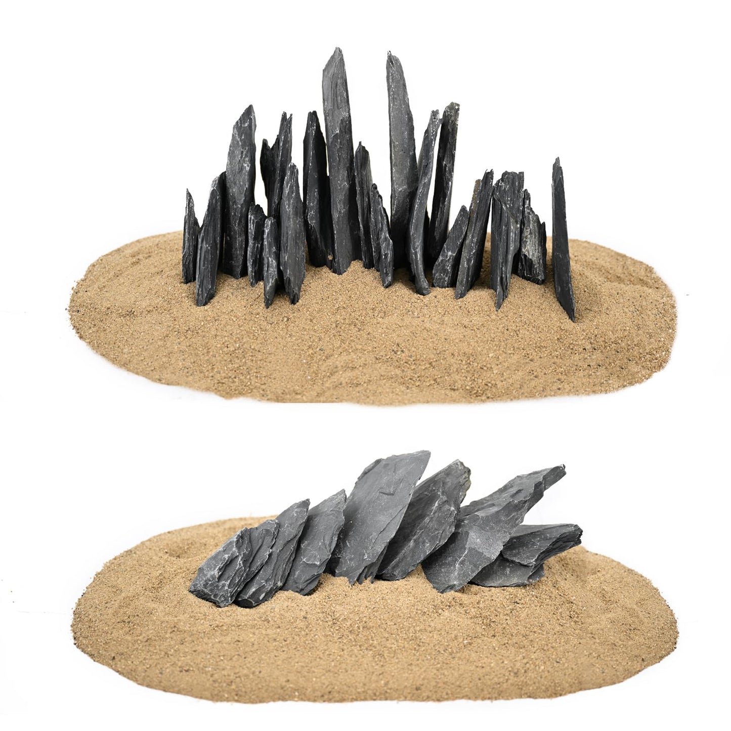 Natural Slate Stone Rocks 2 to 6 inch Aquariums Stone for Aquascaping,Terrariums,Reptile Enclosures,Paludariums, and Gardens-10lb
