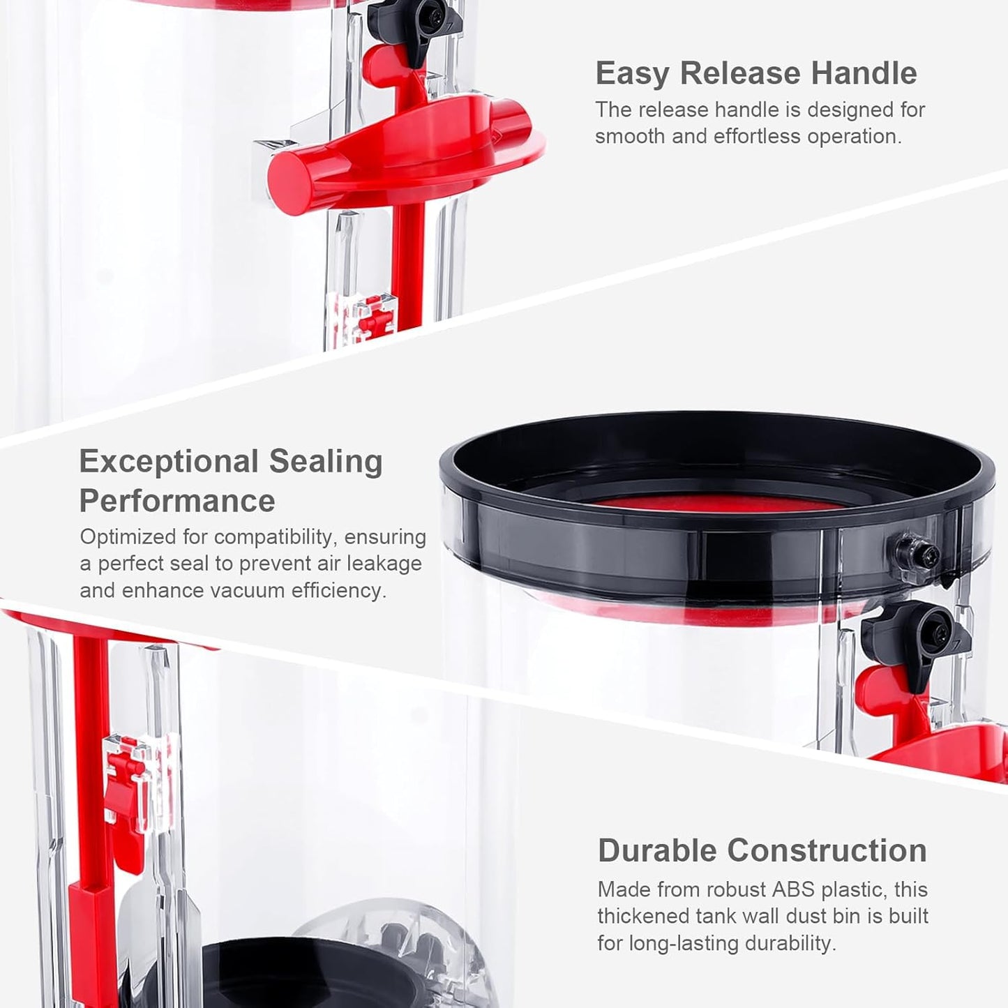 Upgraded Dust Bin Replacement Compatible with Dyson V11 V15 SV14 SV15 SV22 Vacuum Cleaner, Clear Bin Compatible with Dyson Canister Part No.970050-01/965443-01
