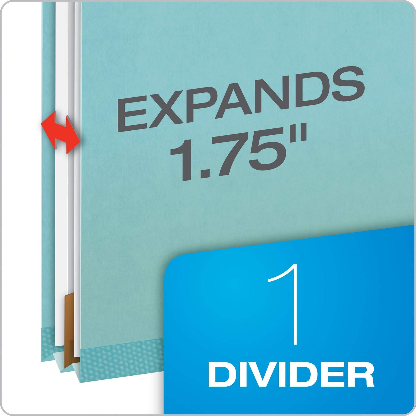 Globe-Weis 100-Percent Recycled Classification Folders, 2/5 Cut Tab, 1 Divider, 2-Inch Embedded Fasteners, Legal Size, Light Blue, 10 Per Box (28777R)