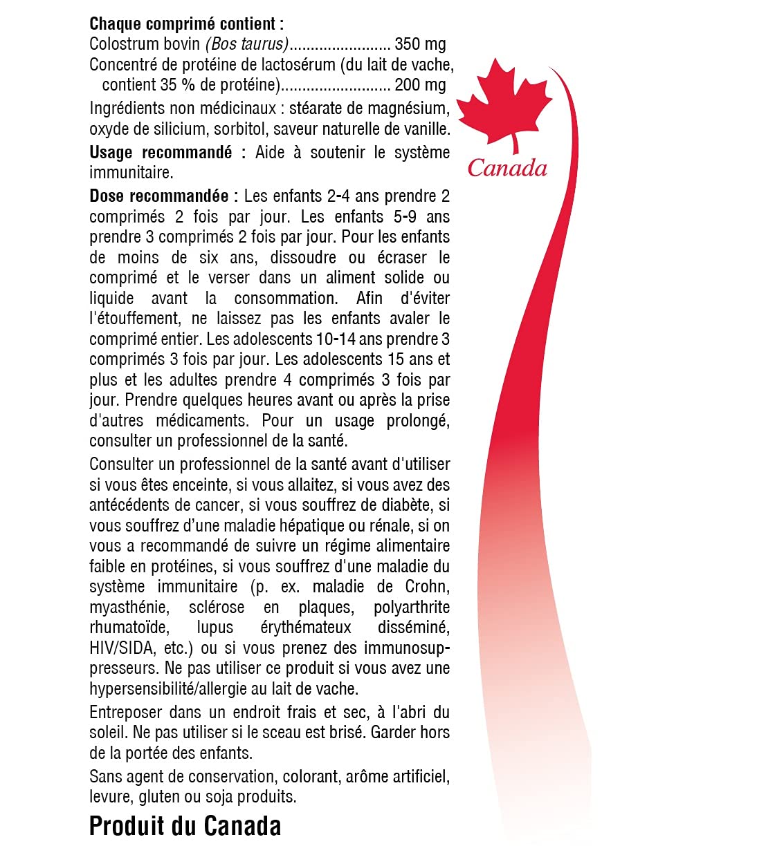 Bill Natural Sources® Children's Colostrum 90 count 6 PACKS (1 FREE) Made in Canada