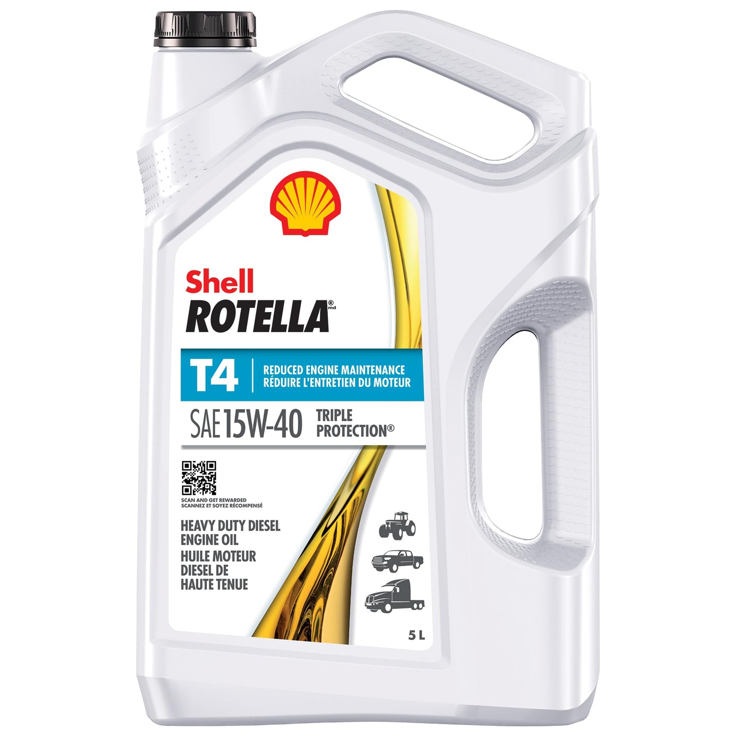 Shell Rotella T4 Triple Protection 15W-40 Diesel Engine Oil, 5 Litre