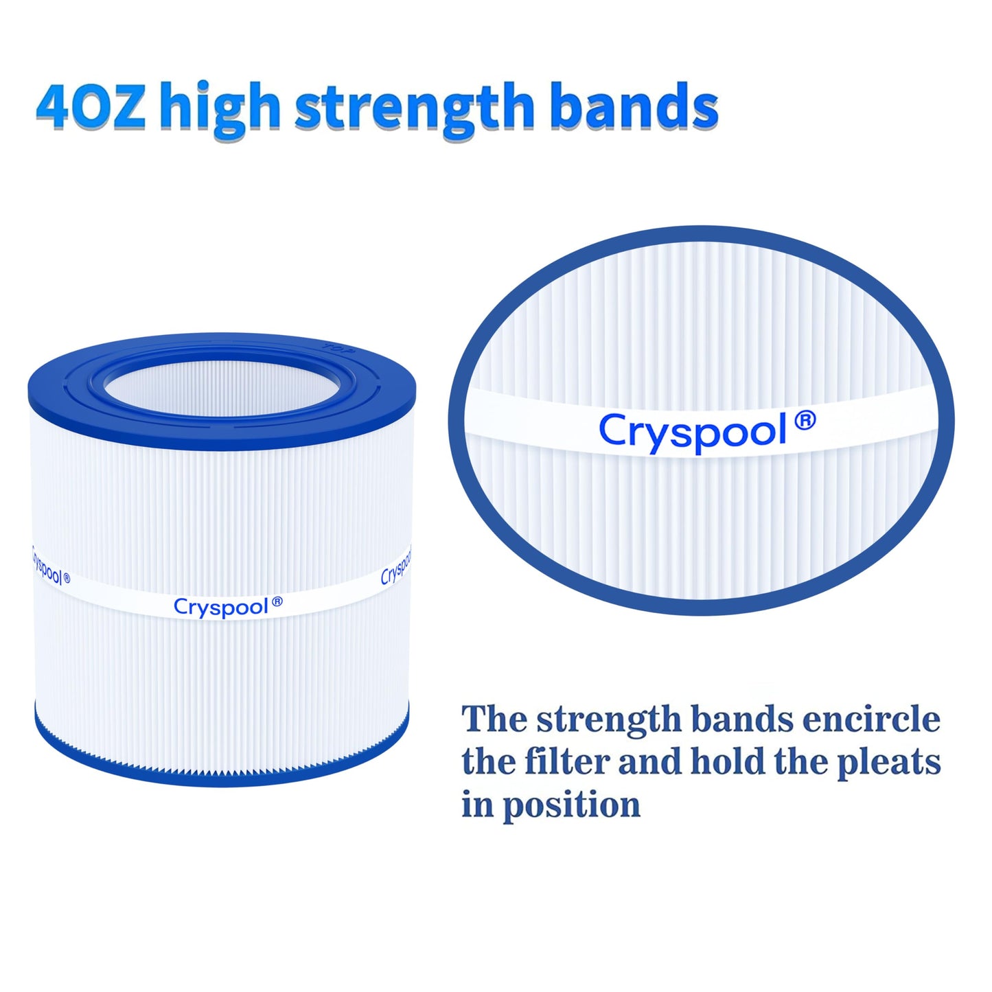 Cryspool Pool Filter Replacement for Clean & Clear 50, Unicel C-9405, Filbur FC-0684, PAP50, R173213, 59054000, 50 sq. ft,1 Pack