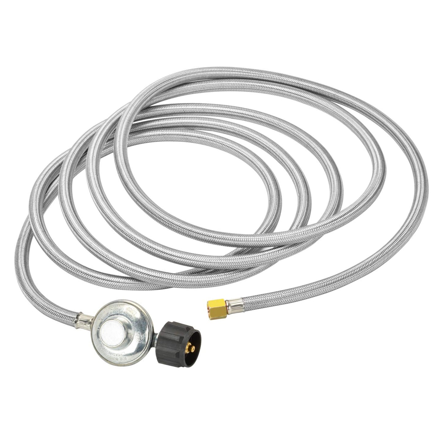 only fire 15ft Low Pressure Propane Regulator with Stainless Braided Hose for Gas Grill, Smoker, Propane Fire Pit, Heater