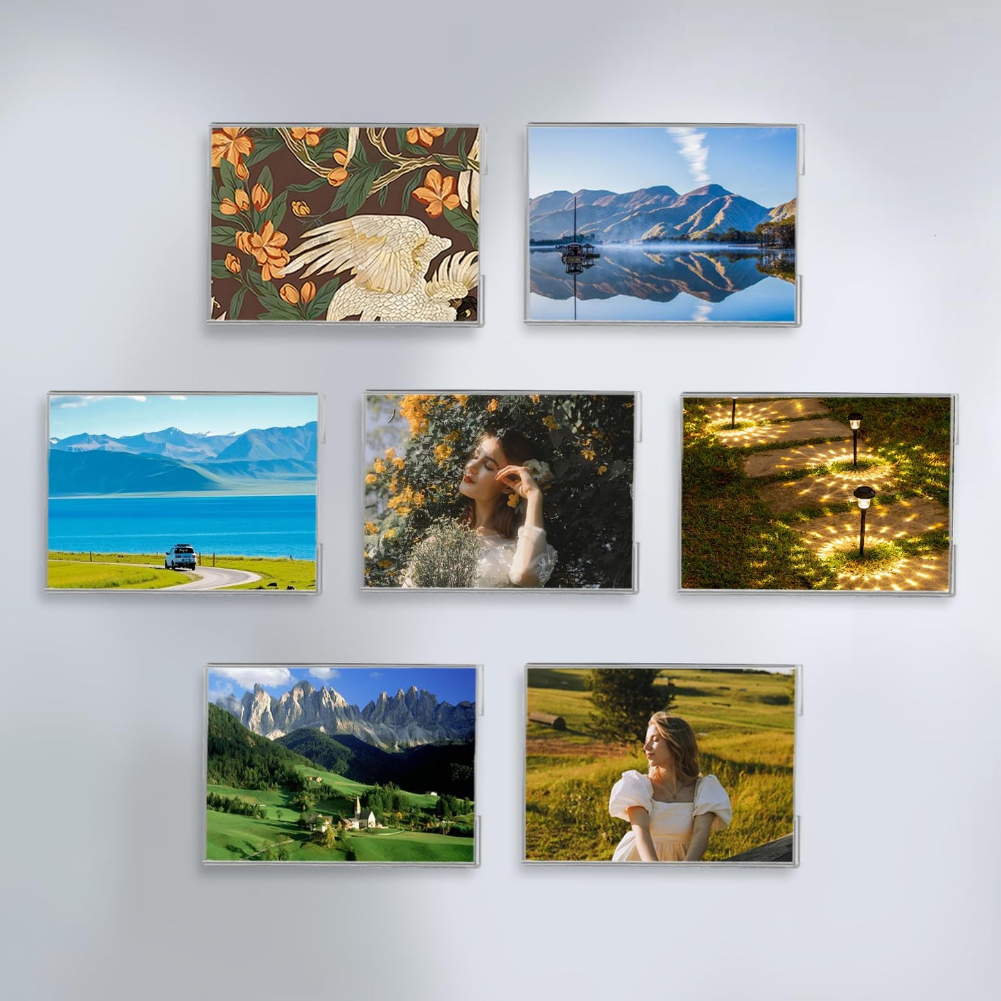 DigDozer 12 Pcs Acrylic Sign Holder 11 x 8.5, Horizontal Wall Mount Sign Holders with Adhesive, Clear Plastic Frames Paper Display Sign Holders for Office, Home, Store, Restaurant - No Drilling