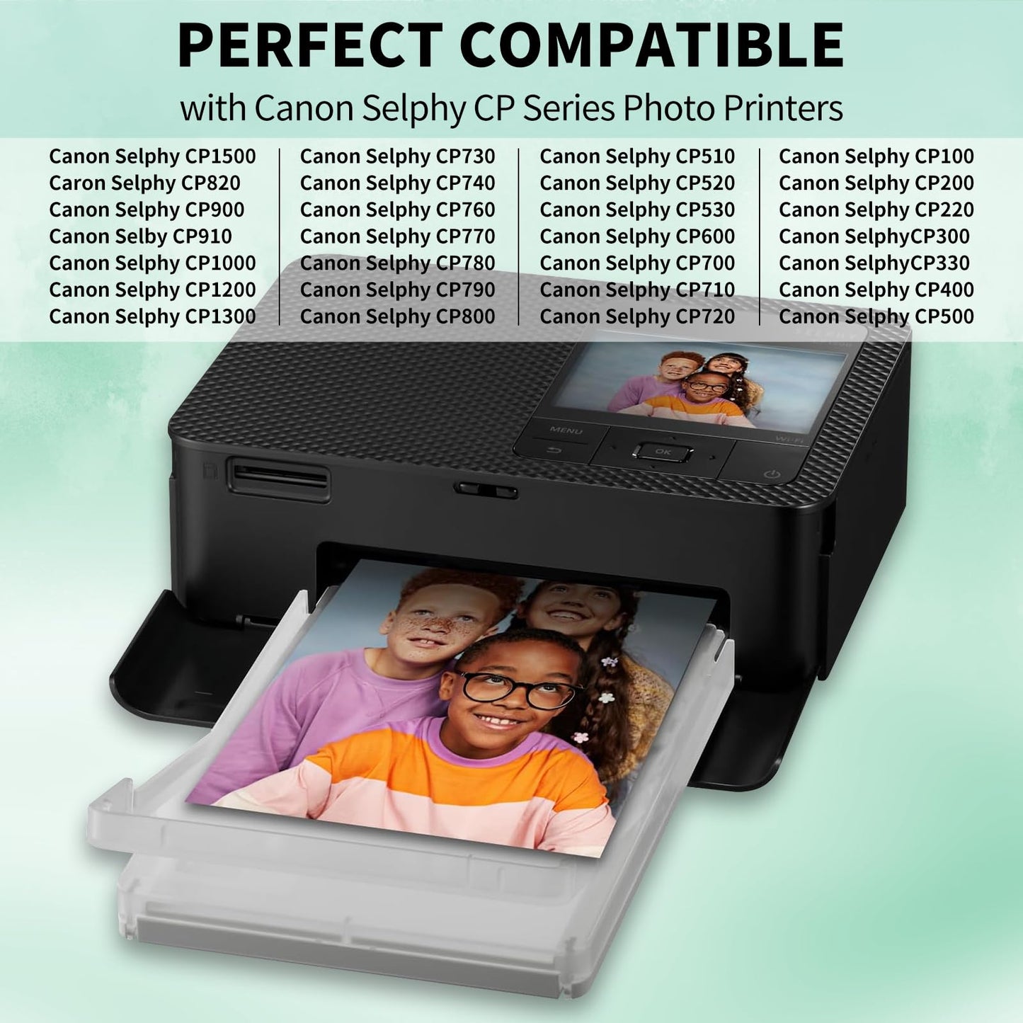 Compatible Canon Selphy CP1500 Paper and Ink KP-108IN KP108 3 Color Ink Cartridges and 108 Sheets 4 x 6 inch Paper Glossy for Canon Selphy CP1500, CP1300, CP1200, CP1000 Photo Printers