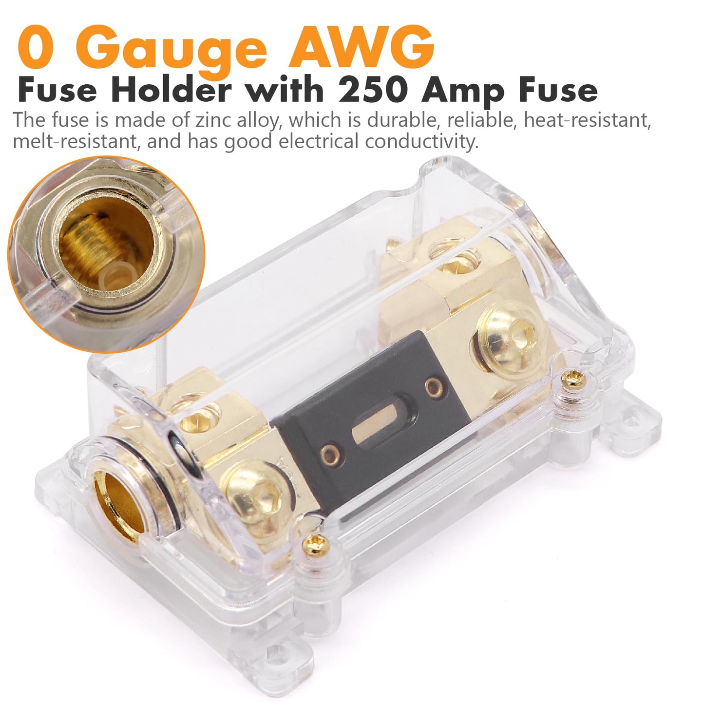 0 Gauge Wire，Car Amplifier Power Ground Wire Kit，Battery Cable，Automotive Wire, Welding Cable, Primary Wiring, Amp Install Wiring Kit with Lugs Terminal ANL Fuse Heat Shrink Tube and Loom Cable Sleeve