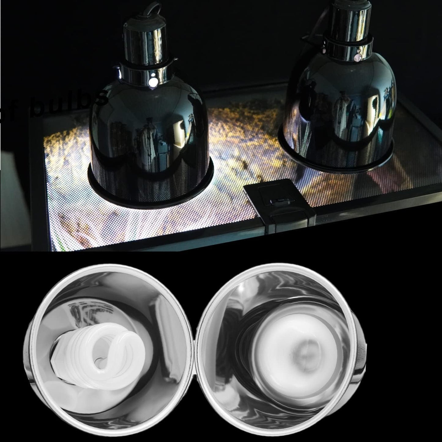 PTSCBS 5.5-Inch Deep Dome Lamp Cap Lamp Fixture,Optical Reflection Cover for Reptile Glass Terrariums 2 Packs E26