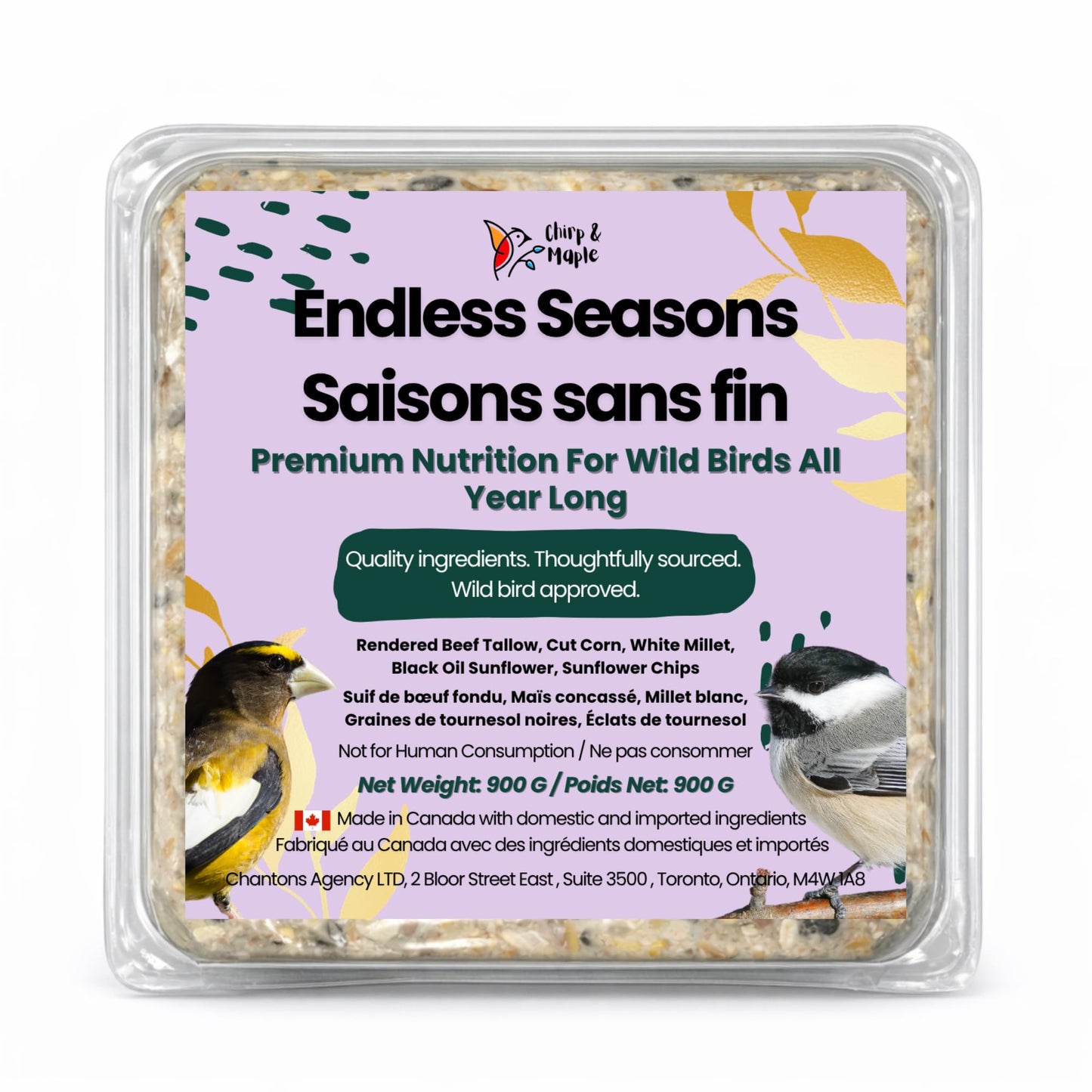 Chirp & Maple, Endless Seasons, Suet for Wild Birds, Wild Bird Food (9-Pack) 2.7KG