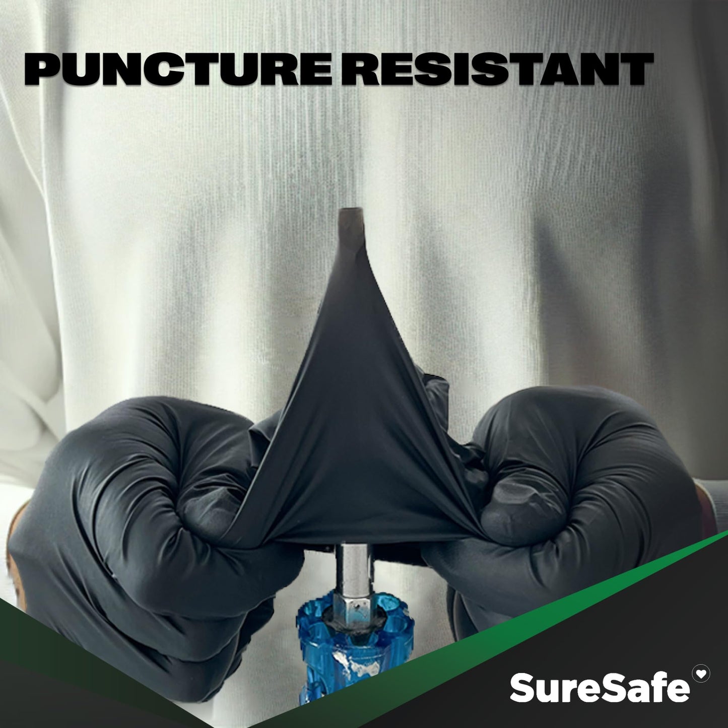 [200 Pack] SURESAFE 5 Mil Black Nitrile Gloves Large, Food Grade Gloves Disposable, Powder & Latex Free, Textured Fingertips, For Food Prep, Dishwashing, Hair Dye, Tattoo, Kitchen, Cleaning