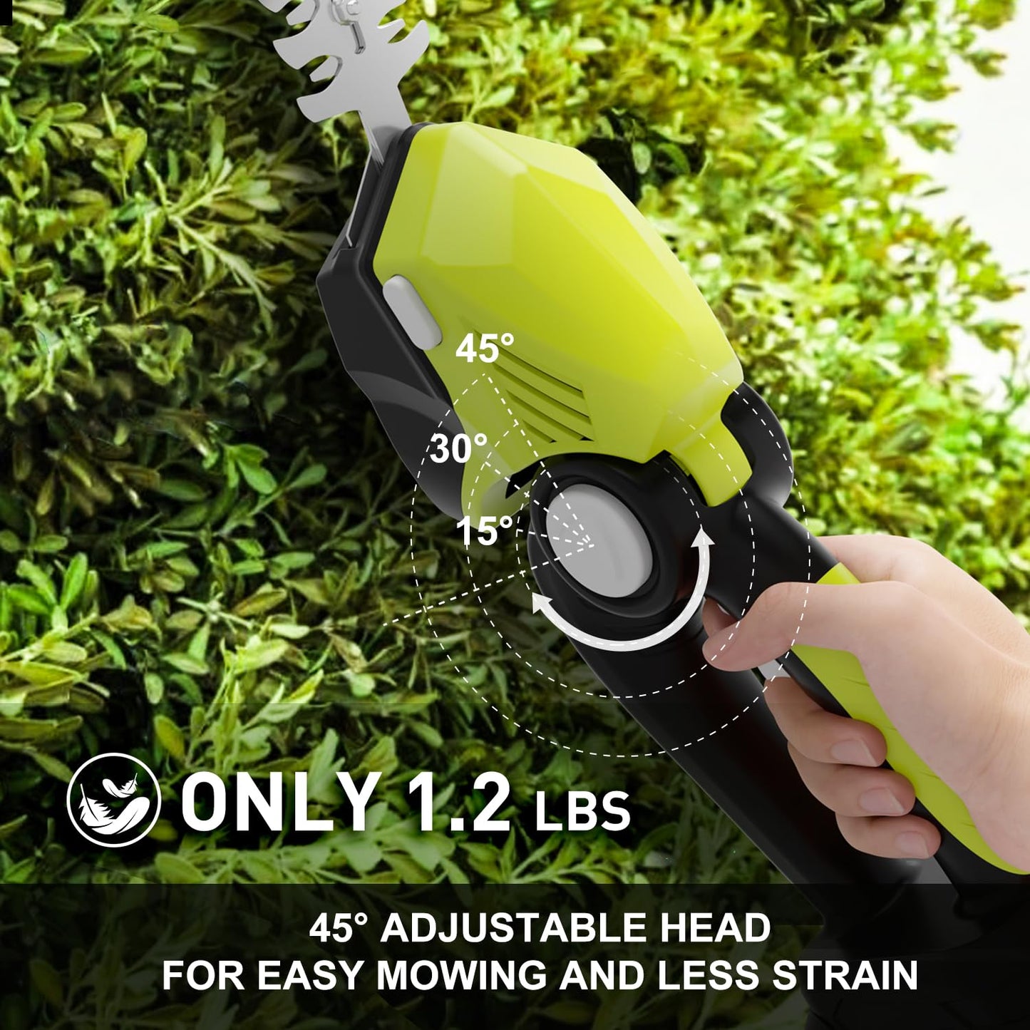 20V Cordless Hedge Trimmer with 2 Batteries, 8.67" Hedge Blade & 5.12" Grass Trimmer, 2-in-1 Lightweight Hedge Trimmer Cordless for Garden,Yard, Lawn Care