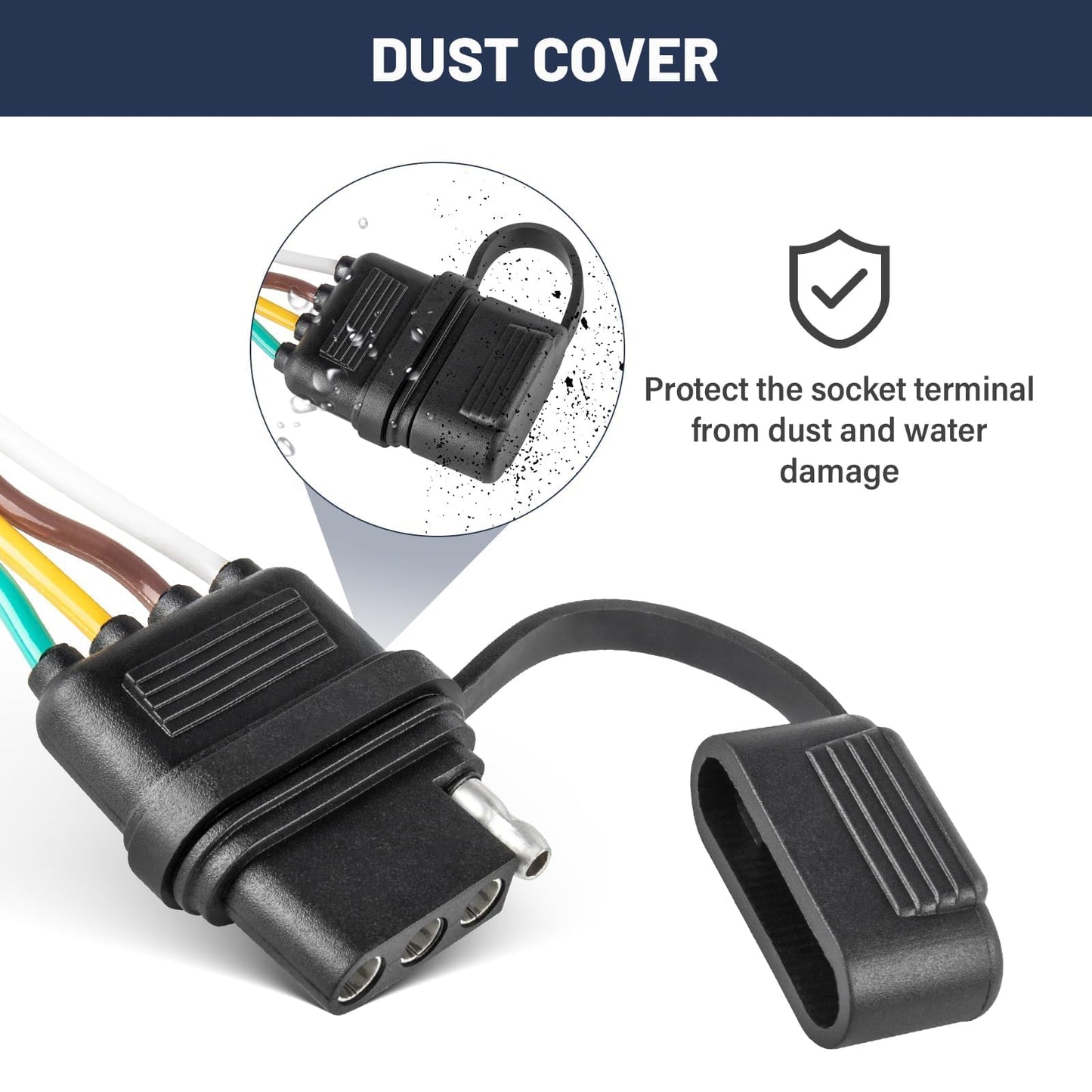 MECMO 4-Pin Trailer Wiring Harness 56217 for 2008-2019 Toyota Highlander, for 2018-2022 Lexus RX 350/350L, Custom 4 Way Flat T-Connector Plug and Play Towing Hitch Wire for Trailer Light Connect