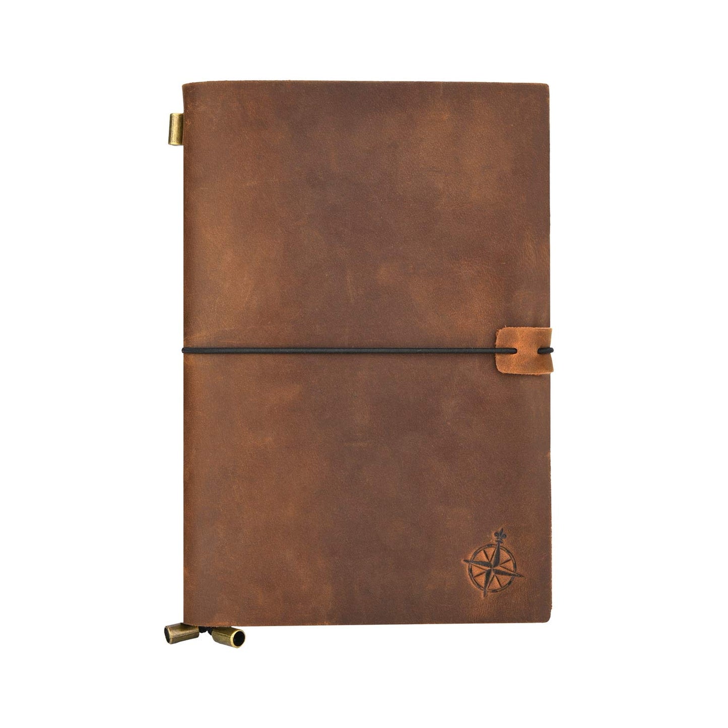 Wanderings A5 Travelers Notebook – Refillable Genuine Leather Journal – 6" x 8.7" (15 x 22cm) – Handcrafted Crazy Horse Leather – 120 GSM Blank Inserts – Travel Journal