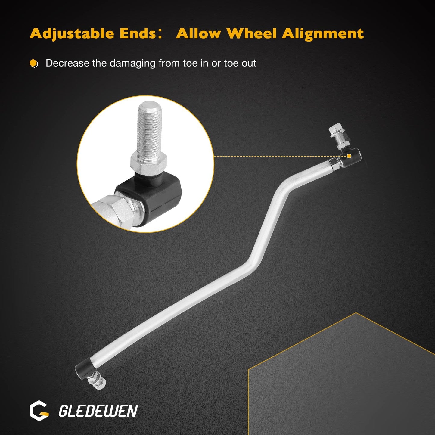 Gledewen Adjustable LH/RH Steering Drag Link Set Fit 436884 & 436885,Compatible with Husqvarna Craftsman AYP Poulan Pro Jonsered Lawn Mower Replace# 532436884 532436885 583513301 & 583513401