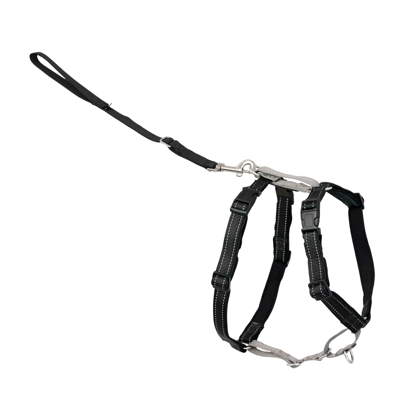 PetSafe 3 in 1 Dog Harness - No Pull Solution for Dogs - Reflective Dog Harness - Front D-Ring Clip Helps Stop Pulling - Comfortable Padded Straps - Top Handle Enhances Control - Black - Small