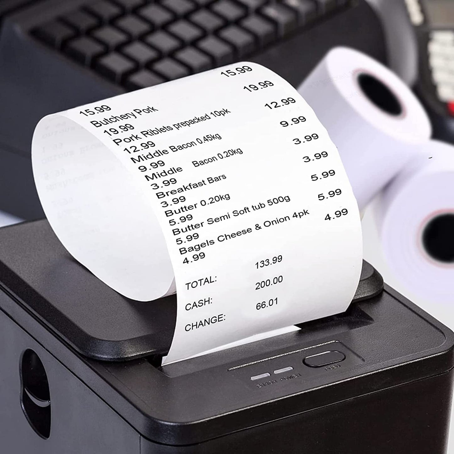 PAPRMA 2 1/4'' x 50' Receipt Paper Rolls POS Thermal Paper Cash Register Paper Rolls for Credit Card Machine (100 Rolls)