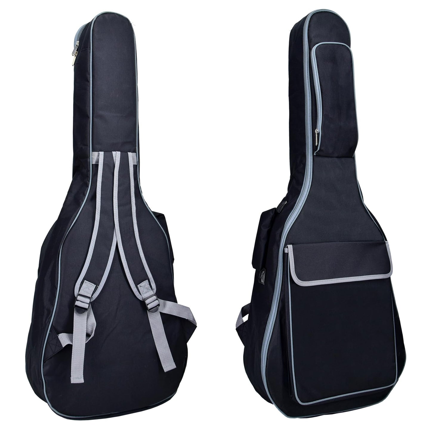 Kunova Acoustic Classical Guitar Carrying Case, Gig Bag with 10mm Thick Padded Padding, Two Large Pockets for Music Sheets, Binder, Picks, Strings, Tuner, Max 41" Full Size Guitar