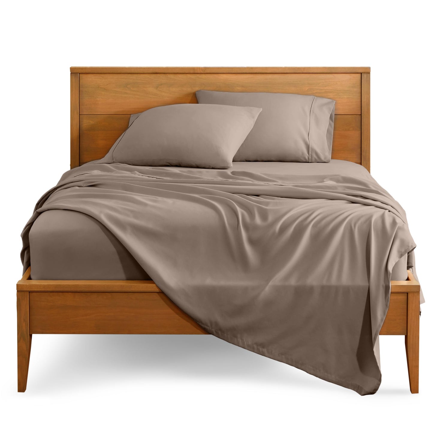 Bare Home King Sheet Set - 1800 Ultra-Soft Microfiber King Bed Sheets - Double Brushed - King Sheets Set - Deep Pocket - Bedding Sheets & Pillowcases (King, Taupe)