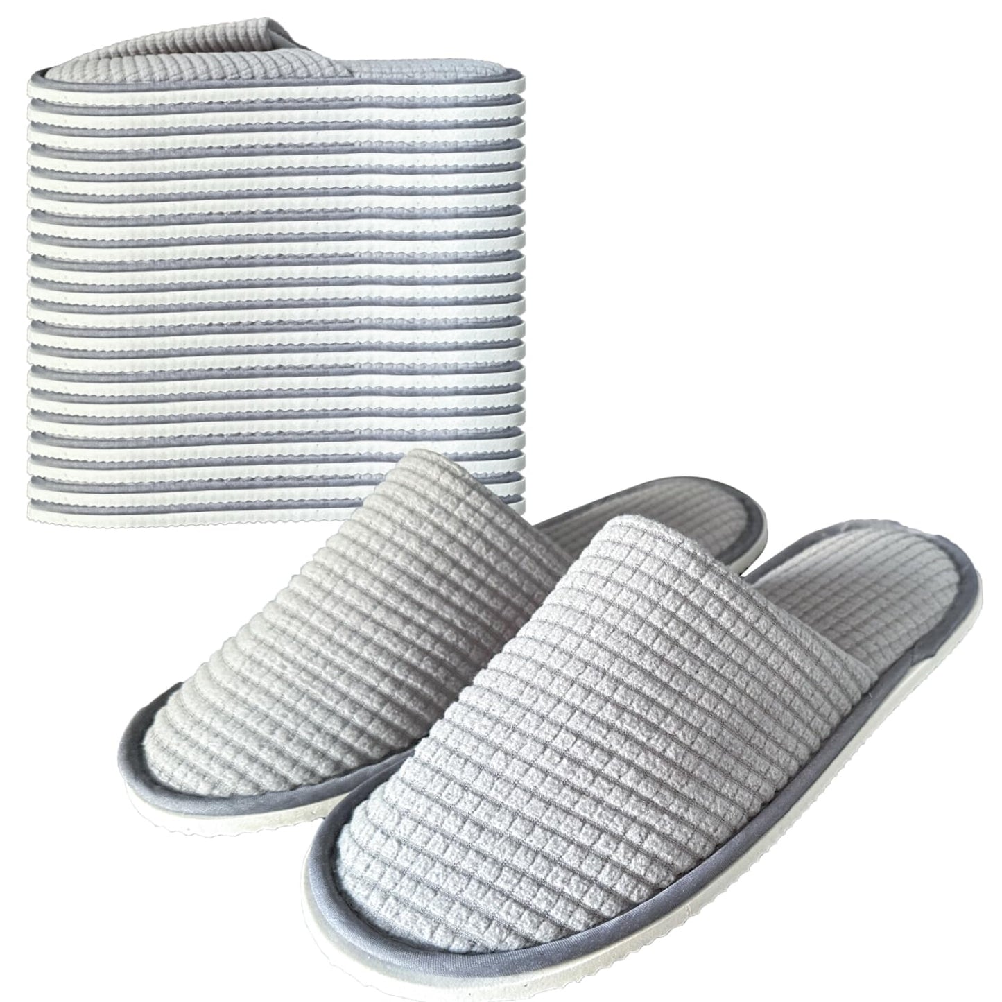 Anmerl 10 Pairs Spa Slippers for Women and Men, Universal Bulk Disposable Hotel Slippers, Non-Slip Washable Breathable Soft Comfortable House Slippers for Guest Wedding Party Travel