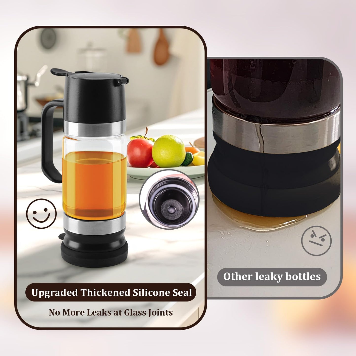 AELGA Honey Dispenser No Drip with Bottom Release Valve, Effortless One-Hand Press Honey Jar for Honey, Maple Syrup, Black