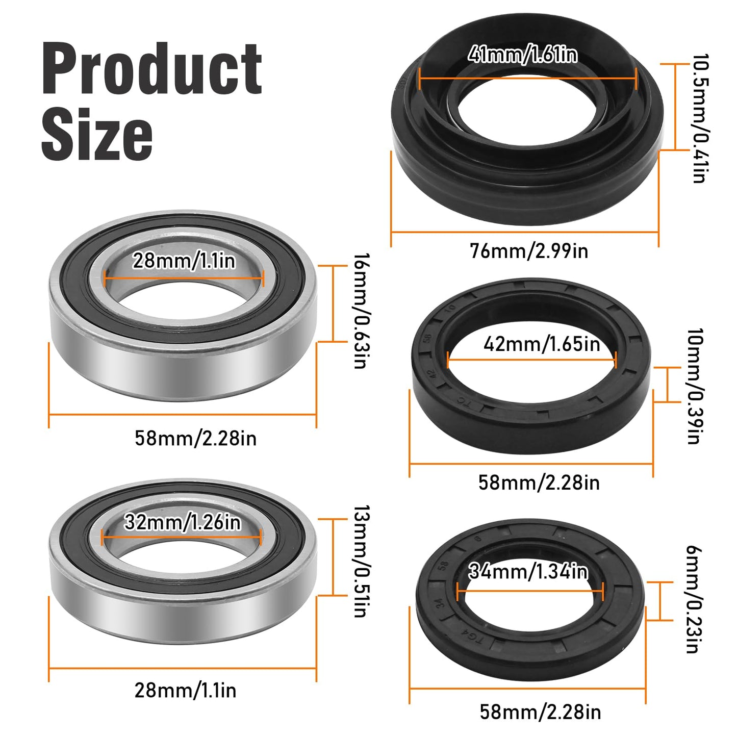 CADUFUELLY Rear Axle Wheel Bearing Kit with Seals 3 pcs Replacement for ATV Foreman Rubicon 500 2001-2014 Rancher 350 400 Foreman 450 TRX500 TRX 500 TRX450 TRX400 TRX350