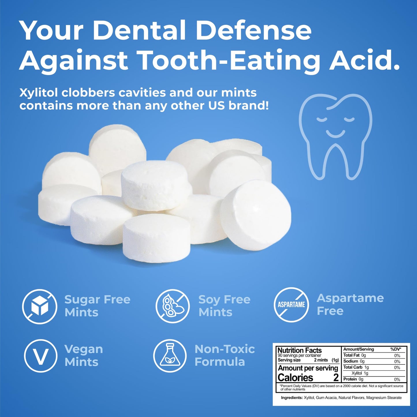 Xylitol Mints by Epic Dental - 180 mints, Fresh Fruit