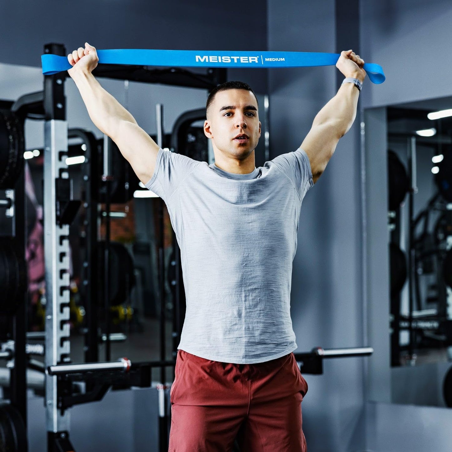 Meister X Band Comfort-Width 41" x 2" Resistance Bands - X-Wide Premium Loop Bands - Complete 5 Band Set