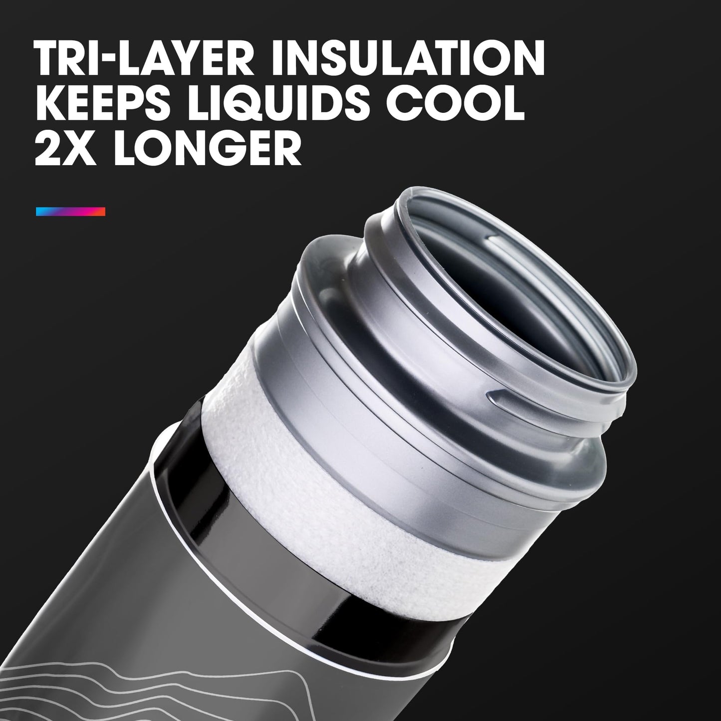 HydraPak Polar Surge Insulated Bike Water Bottle 2-Pack - High Flow, Cycling & Sports Squeeze Bottle (Silver, 600ml / 20oz)