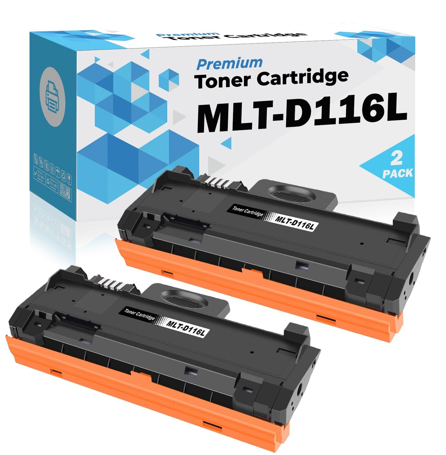 Ultra Toner® Compatible Replacement for Samsung MLT-D116L Toner Cartridge mltd116l Xpress SL-M2875FW M2625 M2625D M2626 M2675 M2675F M2675FN M2676 M2825DW M2825ND M2826 M2875 M2875FD M2876 (2 Pack)