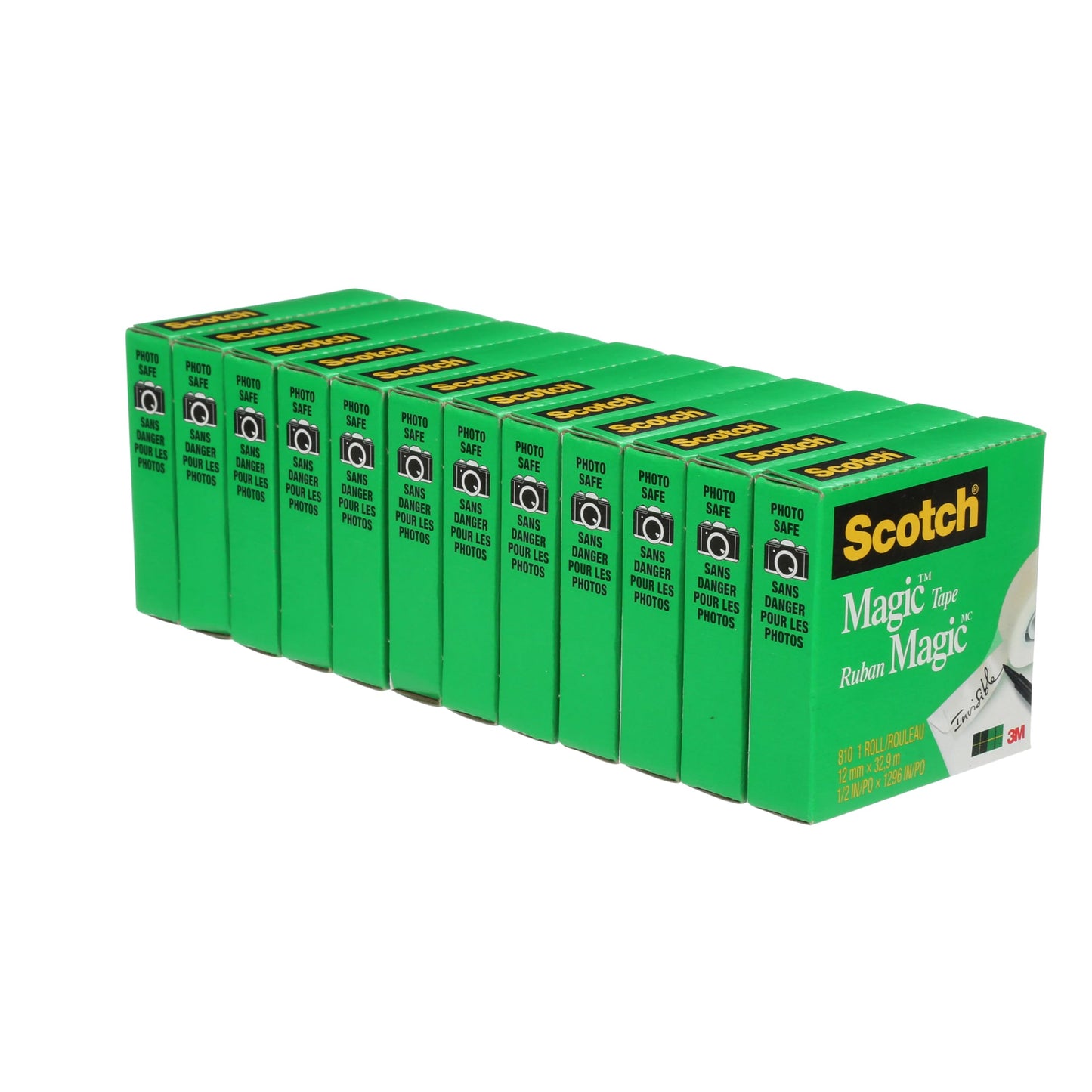 Scotch Tape Magic Tape, 12.7mm Wide x 32.9m, 12 Rolls