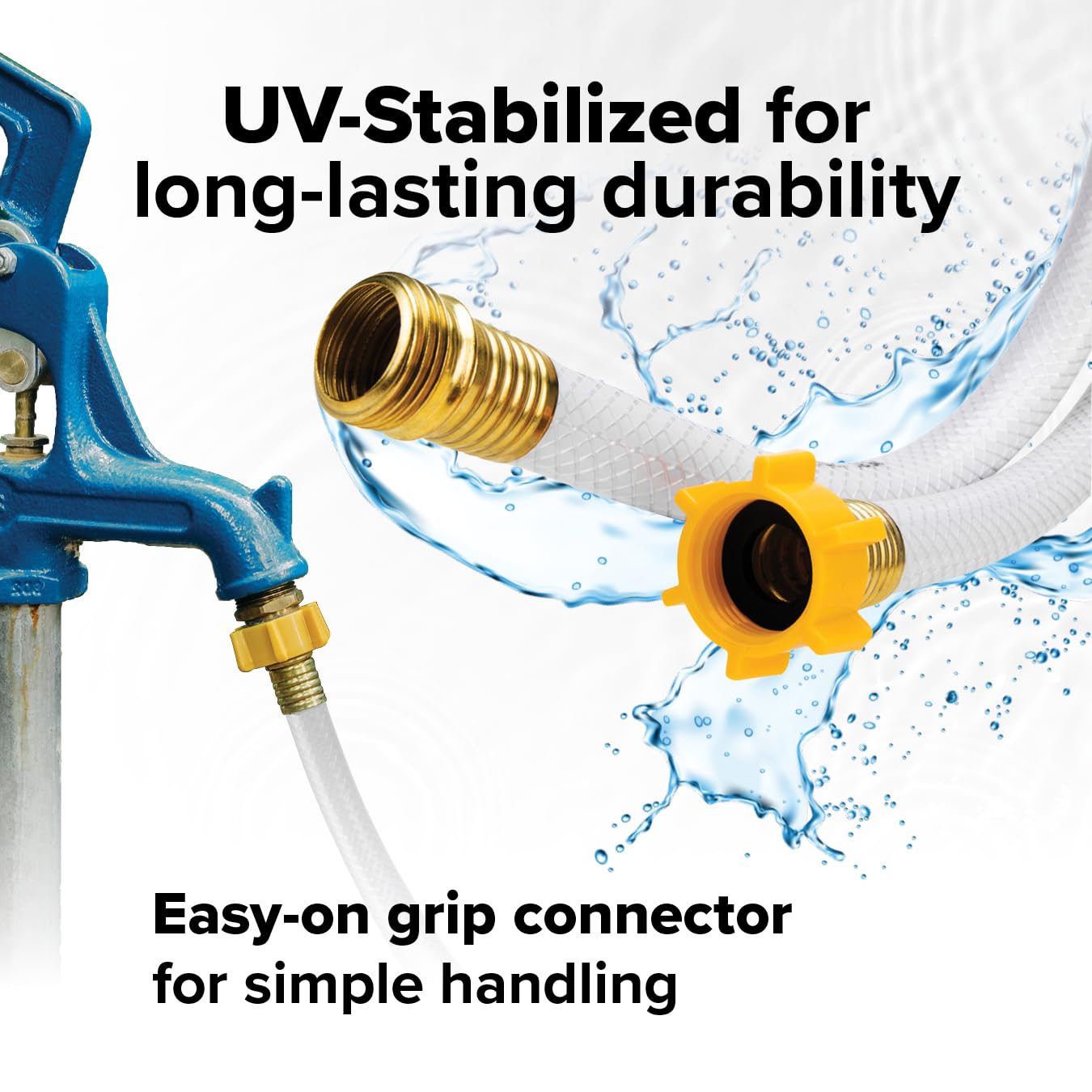 Camco TastePURE 50-Ft Water Hose - RV Drinking Water Hose Contains No Lead, No BPA & No Phthalate - Features Reinforced Design & Crafted of PVC - 1/2” Inside Diameter, Made in The USA (22753)
