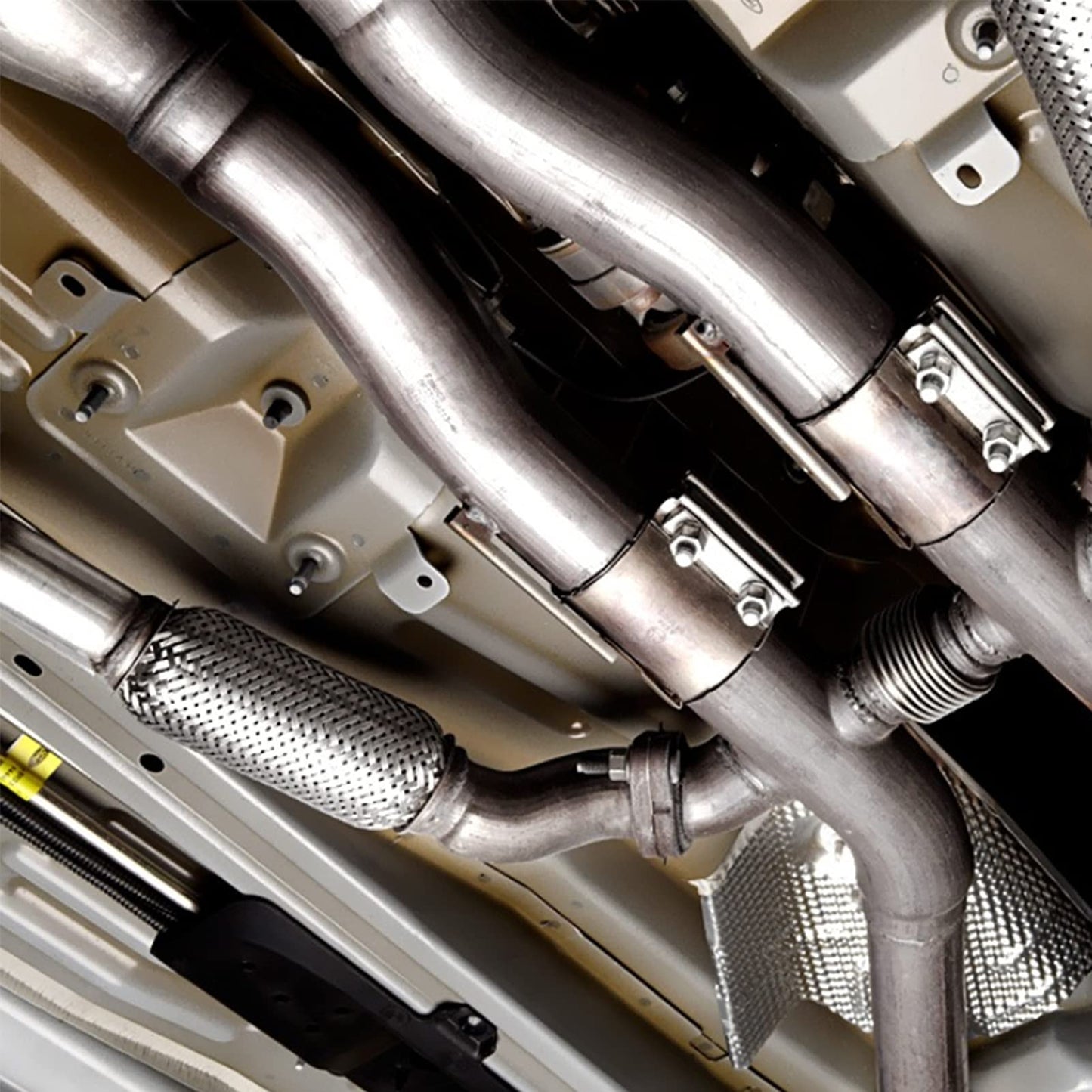 Stainless Steel Exhaust Flex Pipe, 2.25x12in Woven Exhaust Repair Flexible Pipe Bellows Flex Joint 57mm Stainless Steel for Car