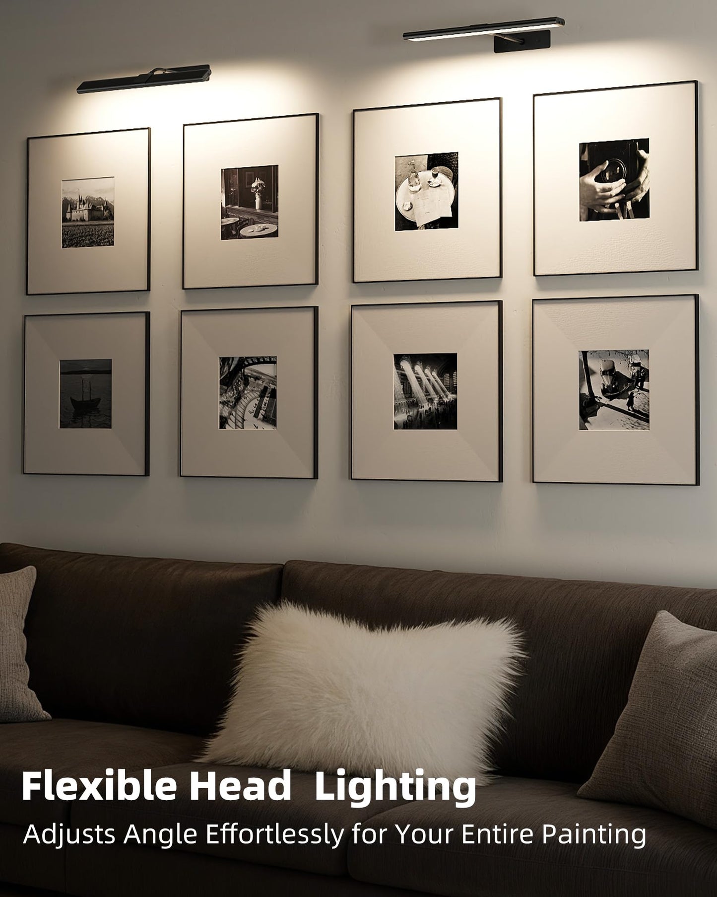 EZVALO 16'' Picture Light for Wall, 4800mAh Rechargeable Wireless IR Remote Control Battery Lights for Painting, Dimmable Magnetic LED Art Display Light, Colors Temperatures, for Gallery, Living Room