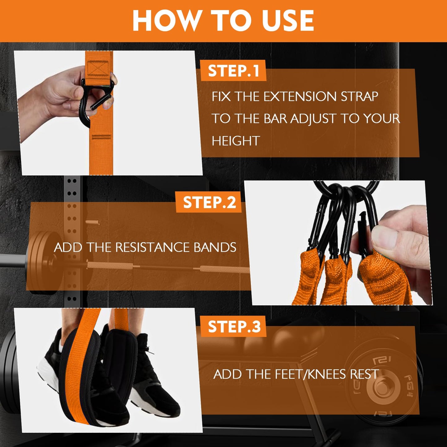 Pull Up Assistance Bands, Resistance Band for Pull Up Bar Workout, 8PCS Pull Up Bands Set for Enhanced Strength Training, Muscle Training, Back, Arm, with Feet Rest for Men Women, Adjustable