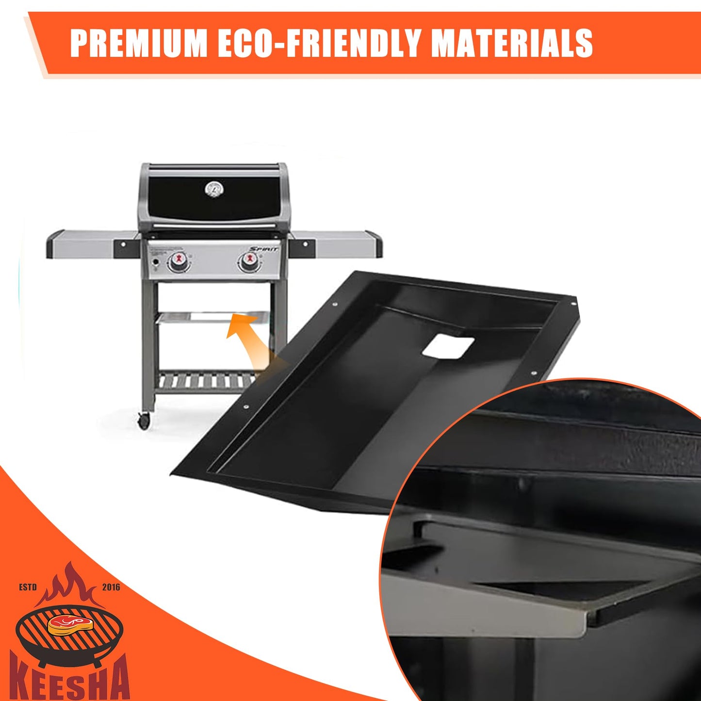 KEESHA 69804 Grease Tray for Weber Spirit 300 Series, Drip Pan for Spirit E310 E320 E330 S310 S320 S330 Grills Made in 2013 and 2014