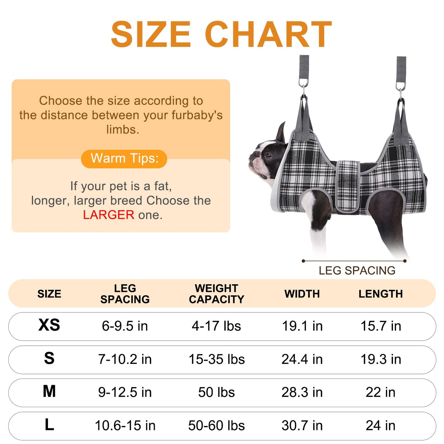 BEAUTYZOO Dog Grooming Hammock for Small Dogs Cat- Dog Sling for Nail Trimming/Clipping- Dog Hanging Harness Holder with Thick Fabric Neck Support & Strap Restraint Claw Care, Black White S