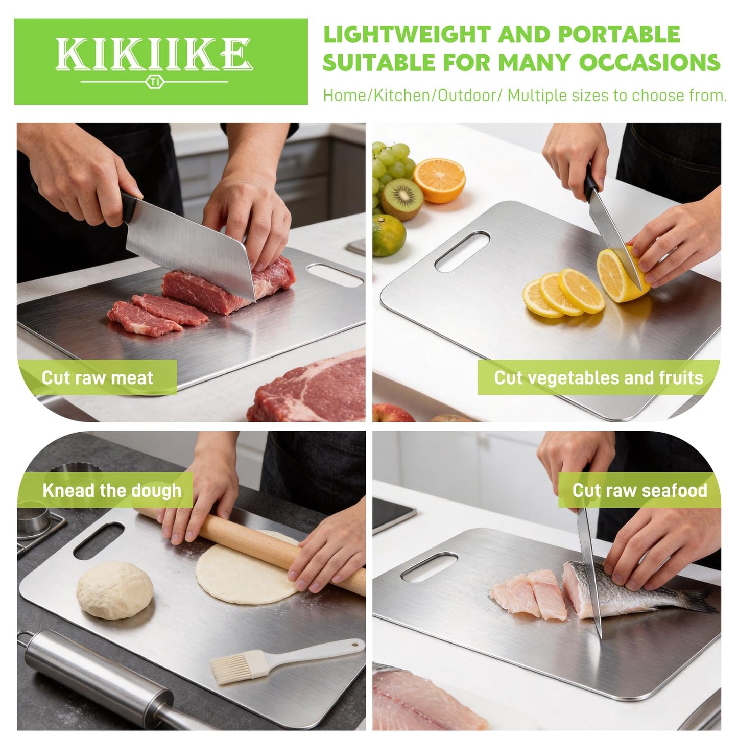 Titanium Cutting Board New Upgrade 100% Pure Titanium Cutting Boards for Kitchen - Double-Sided Food-Grade Chopping Board Non-Stick Durable and Easy to Clean (17.3 x 12 in)