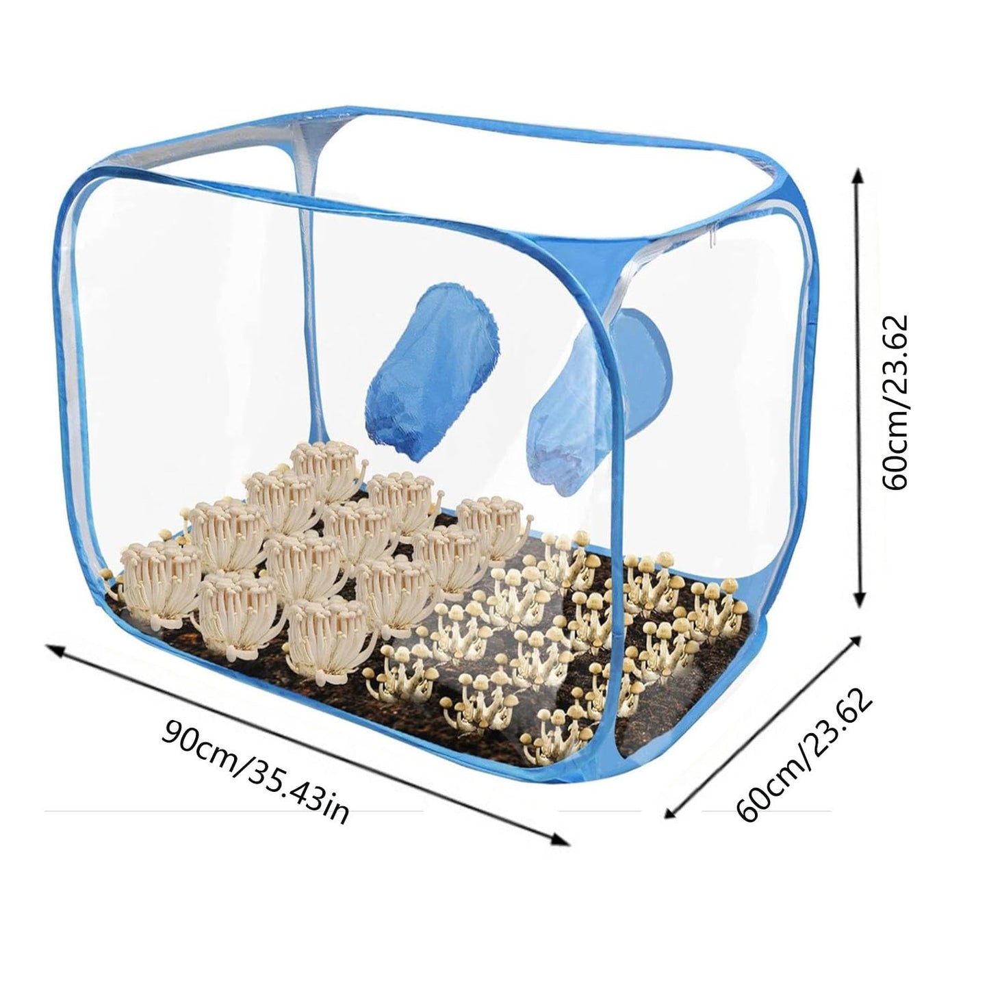Heyaxdin Portable Collapsible Mushroom Grow Box, Mushroom Grow Still Air Box, Pop Up Mushroom Cultivation Tent, Grow Bag Mushroom Tent Propagation Station