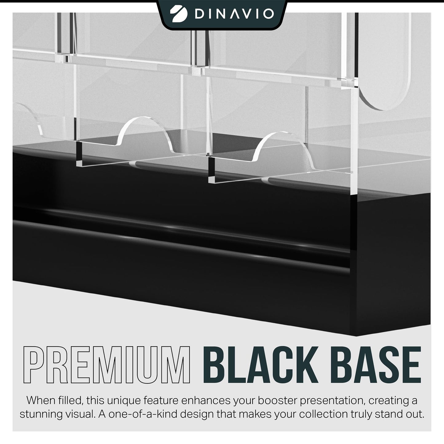 Dinavio Crafthouse 3-Slot Booster Pack Dispenser with Black Base - Fits 120 Booster Packs for Dispensing - Compatible with TCG Trading Card Boosters and Sports Card Boosters - 4mm Acrylic Stackable